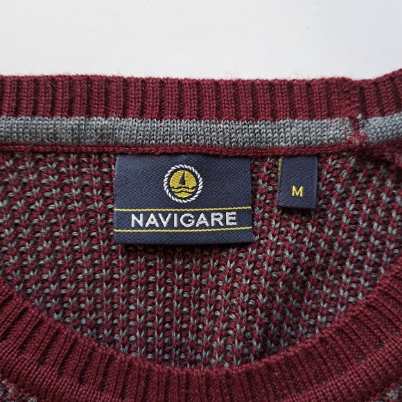 NAVIGARE Italy mens SWEATER SIZE M WOOL BLEND Sublime details High End GORPCORE - Picture 9 of 12
